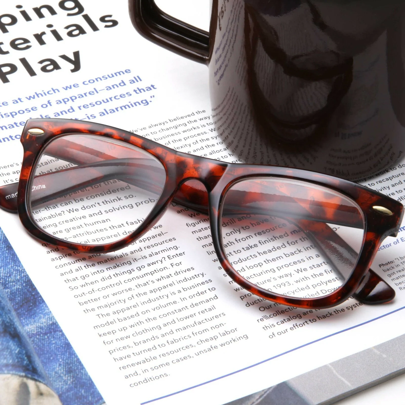 2 Pack | +6.00 | High Magnification Tortoise Reading Glasses Strong Power Reader 2