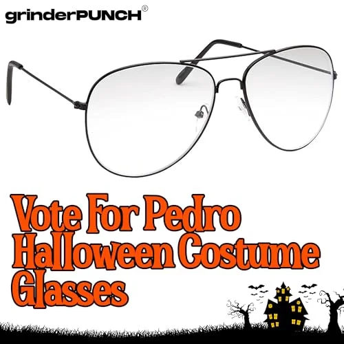 grinderPUNCH Aviator Clear Lens Eyeglasses for Fashion Glasses with Non-Prescription UV Protection Metal Frame Black 2