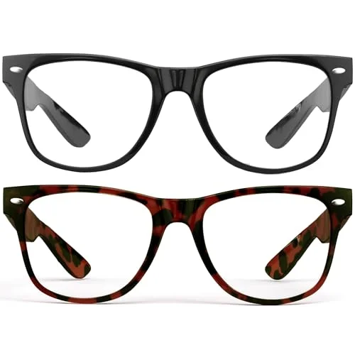grinderPUNCH Blue Light Reading Glasses High Magnification Strong Reading Power Readers For Men Woman (2 Pack Black and Tortoise, 2.75, x)