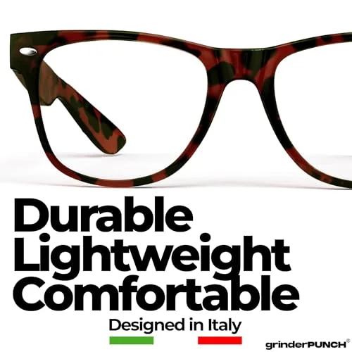 grinderPUNCH Blue Light Reading Glasses High Magnification Strong Reading Power Readers For Men Woman (2 Pack Black and Tortoise, 2.75, x) 4
