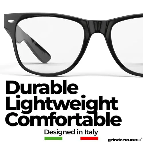 grinderPUNCH Blue Light Reading Glasses High Magnification Strong Reading Power Readers For Men Woman (Black, 4.0, x) 3