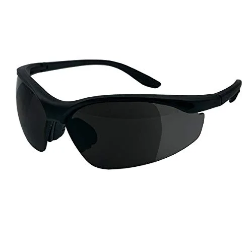 grinderPUNCH Full Lens Magnification Safety Glasses with Black Frame | Clear Lens | | Magnifying Reading Eyewear (Tinted +1.50 Diopter)