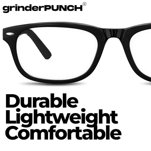 grinderPUNCH High Magnification Power Readers Slim Reading Glasses 4.00-6.00 Black/4.50 3