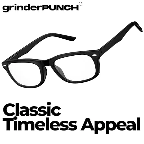 grinderPUNCH High Magnification Power Readers Slim Reading Glasses 4.00-6.00 Black/4.50 4