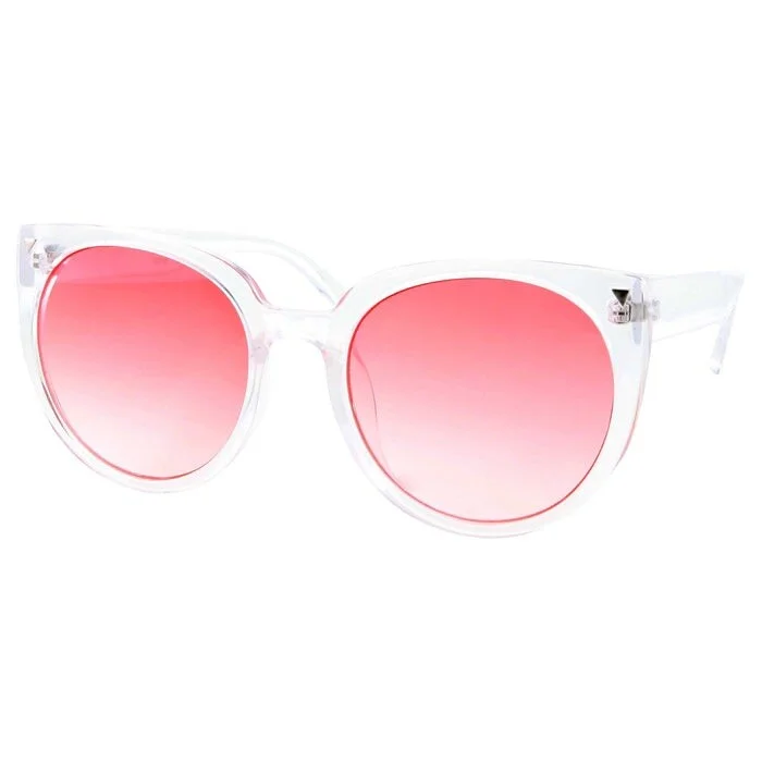 GrinderPUNCH Oversized Clear Cat Eye Pink Ombre Color Lens Fashion Sunglasses 3