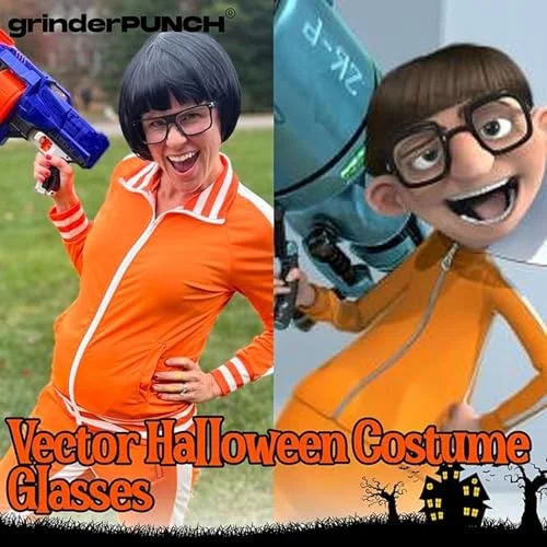 grinderPUNCH Thick Square Frame Clear Lens Glasses Eyeglasses Super Oversized Fashion and Costume 2 Pack - Matte Black 3