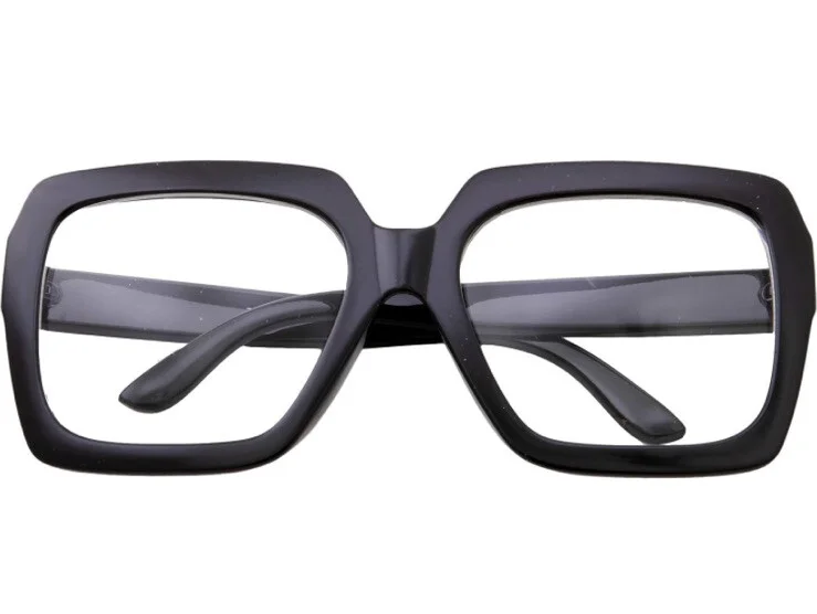 grinderPUNCHXL Black Thick Square Oversized Clear Lens Glasses Men & Women (287) 3