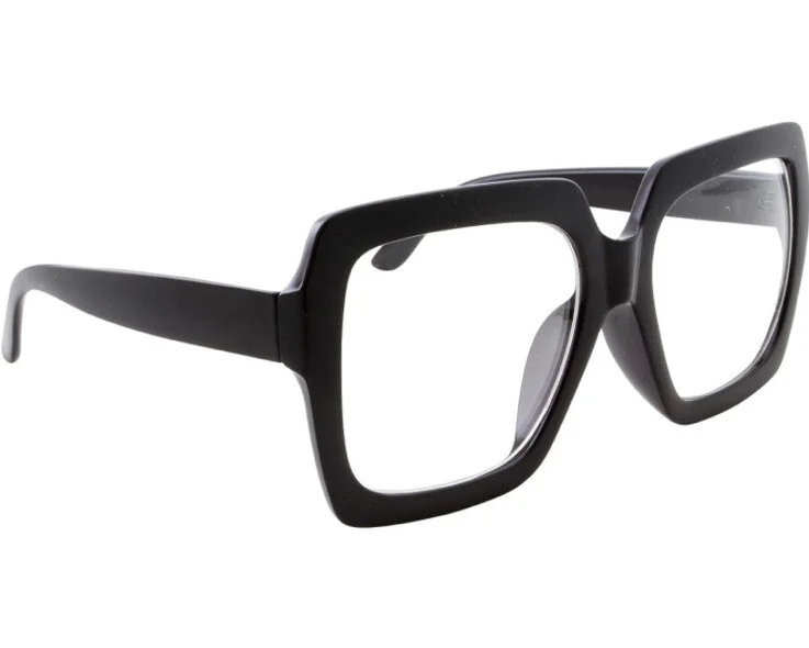 grinderPUNCHXL Black Thick Square Oversized Clear Lens Glasses Men & Women (287) 4