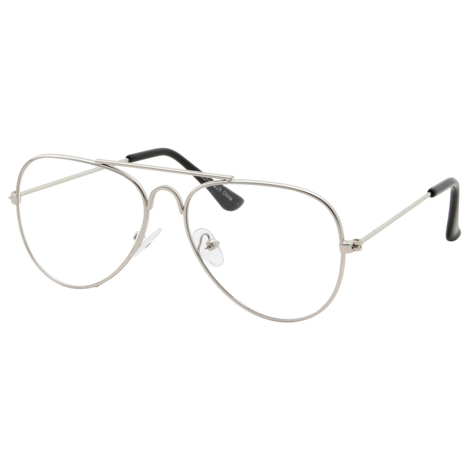 Kids Fake Silver Eye Glasses Clear Lens Children