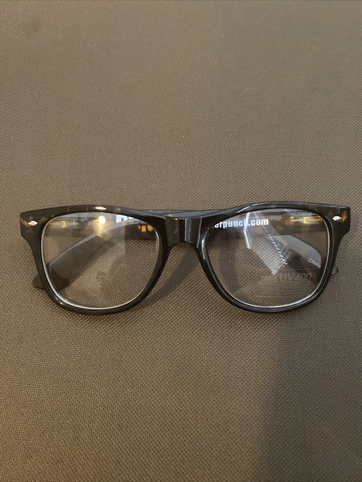 Unisex Brown Tortoise Shell Grinderpunch Retro Costume Nerd Eyeglasses UV400