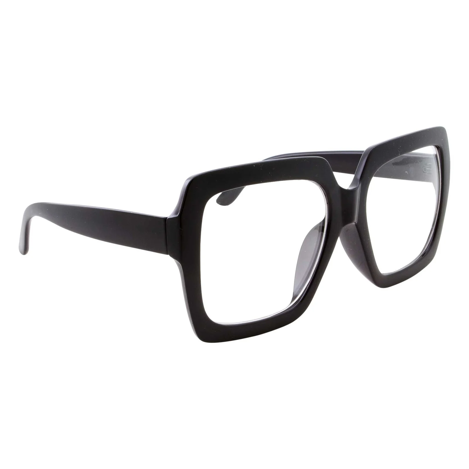 XL Black Thick Square Oversized Clear Lens Glasses - Men and Women Costume 2