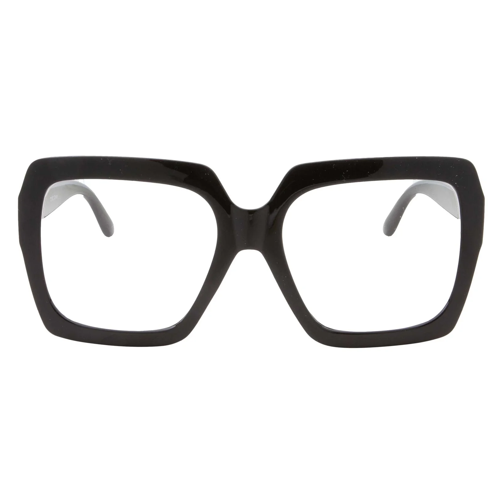 XL Black Thick Square Oversized Clear Lens Glasses - Men and Women Costume 4